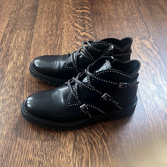 NWOT Alaia black leather studded boots, 38 1/2 - Picture 2 of 4